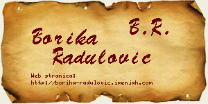 Borika Radulović vizit kartica